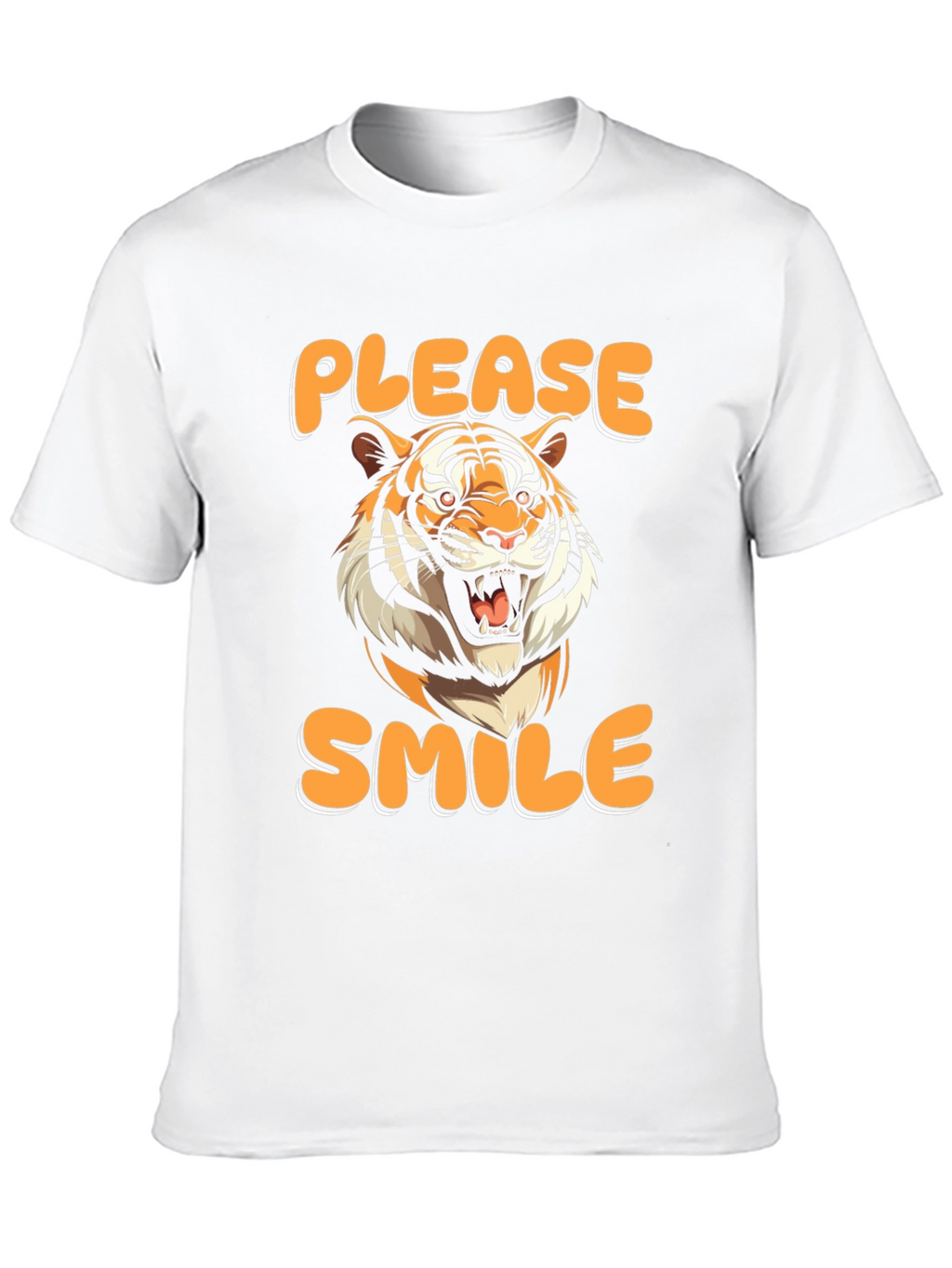 Please Smile Tiger Graphic Tee - Black
