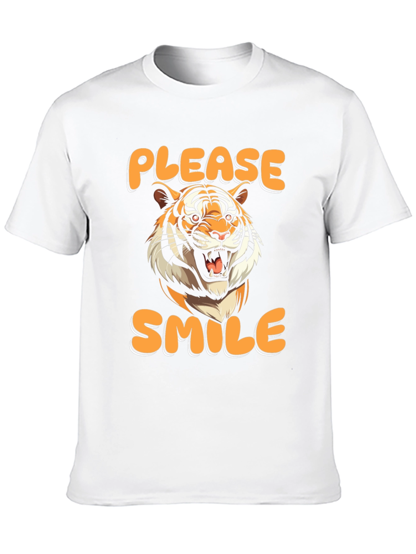 Please Smile Tiger Graphic Tee - Black