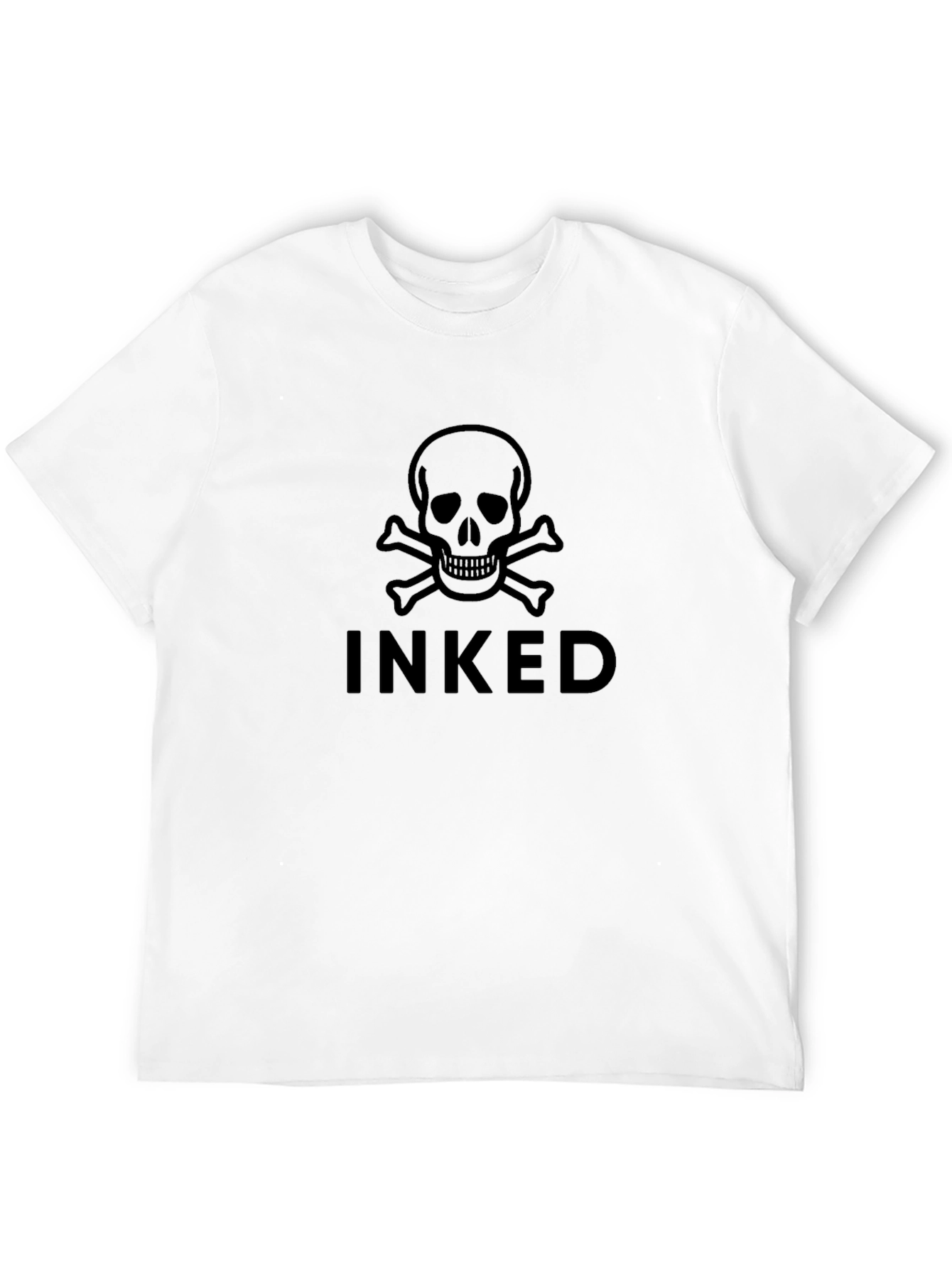Inked Skull Graphic T-Shirt - Black Cotton