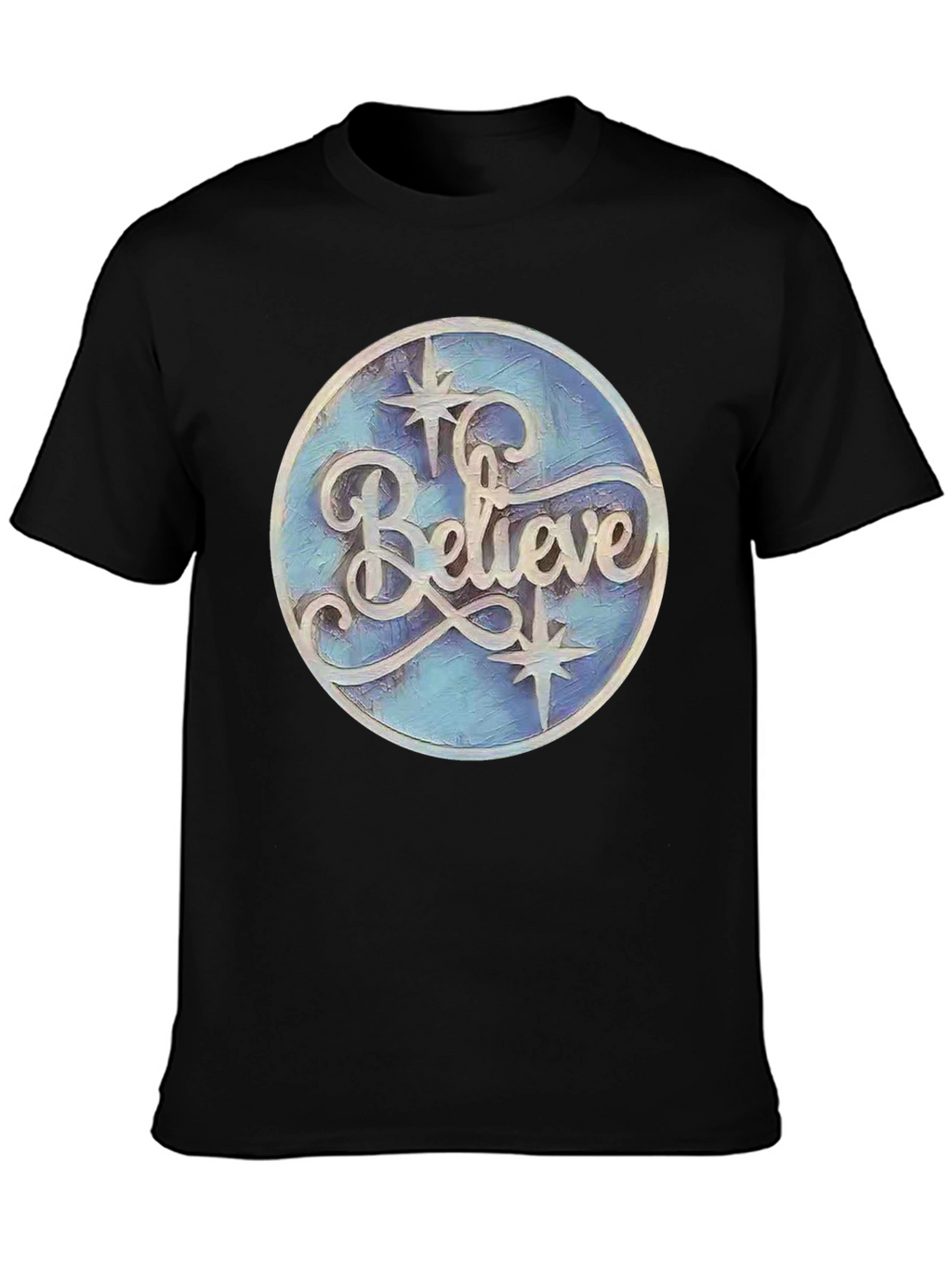 Believe Graphic Print Black T-Shirt