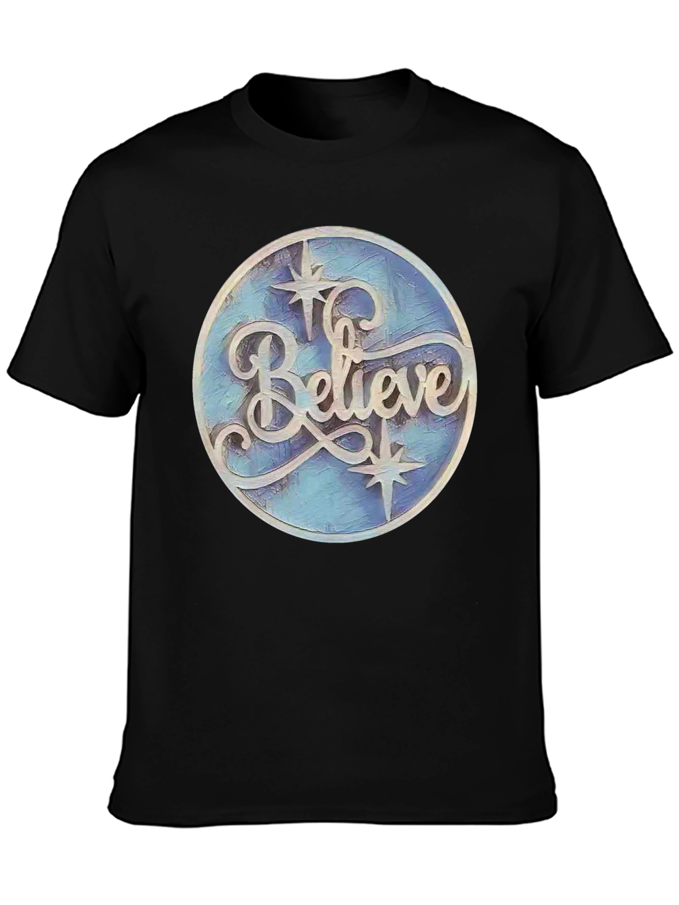 Believe Graphic Print Black T-Shirt
