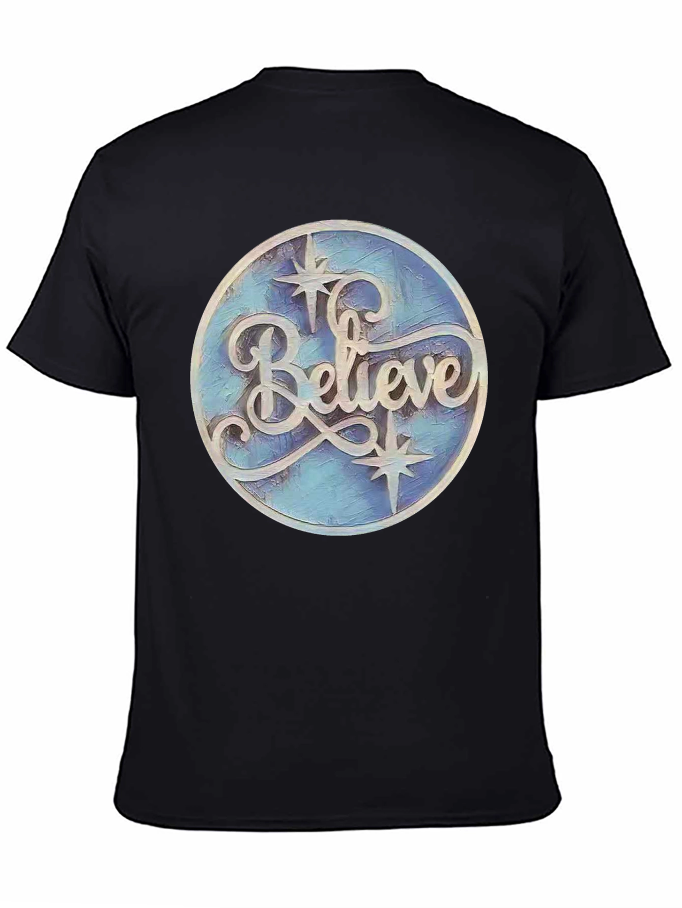 Believe Graphic Print Black T-Shirt