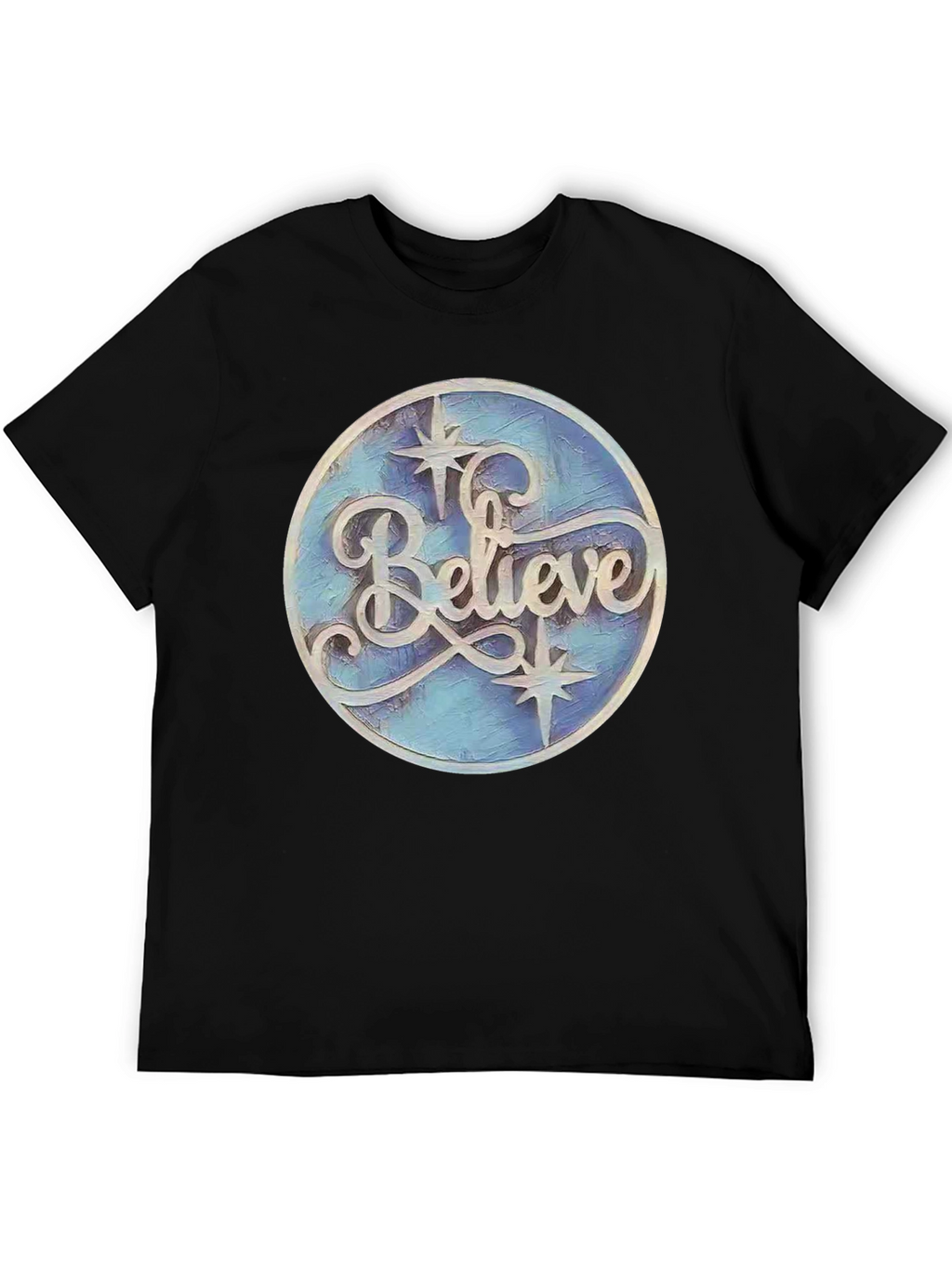 Believe Graphic Print Black T-Shirt