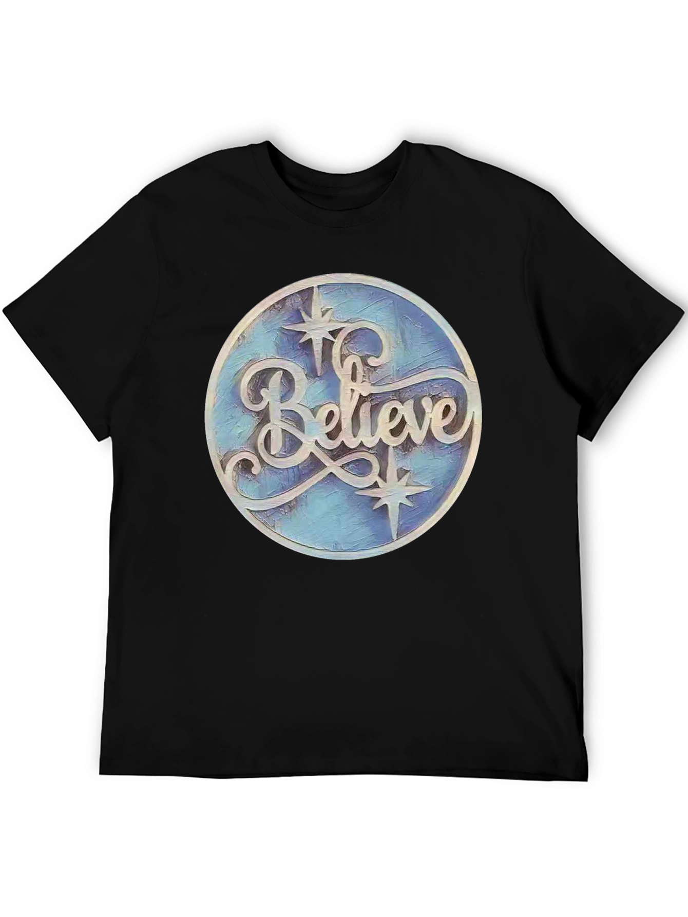 Believe Graphic Print Black T-Shirt