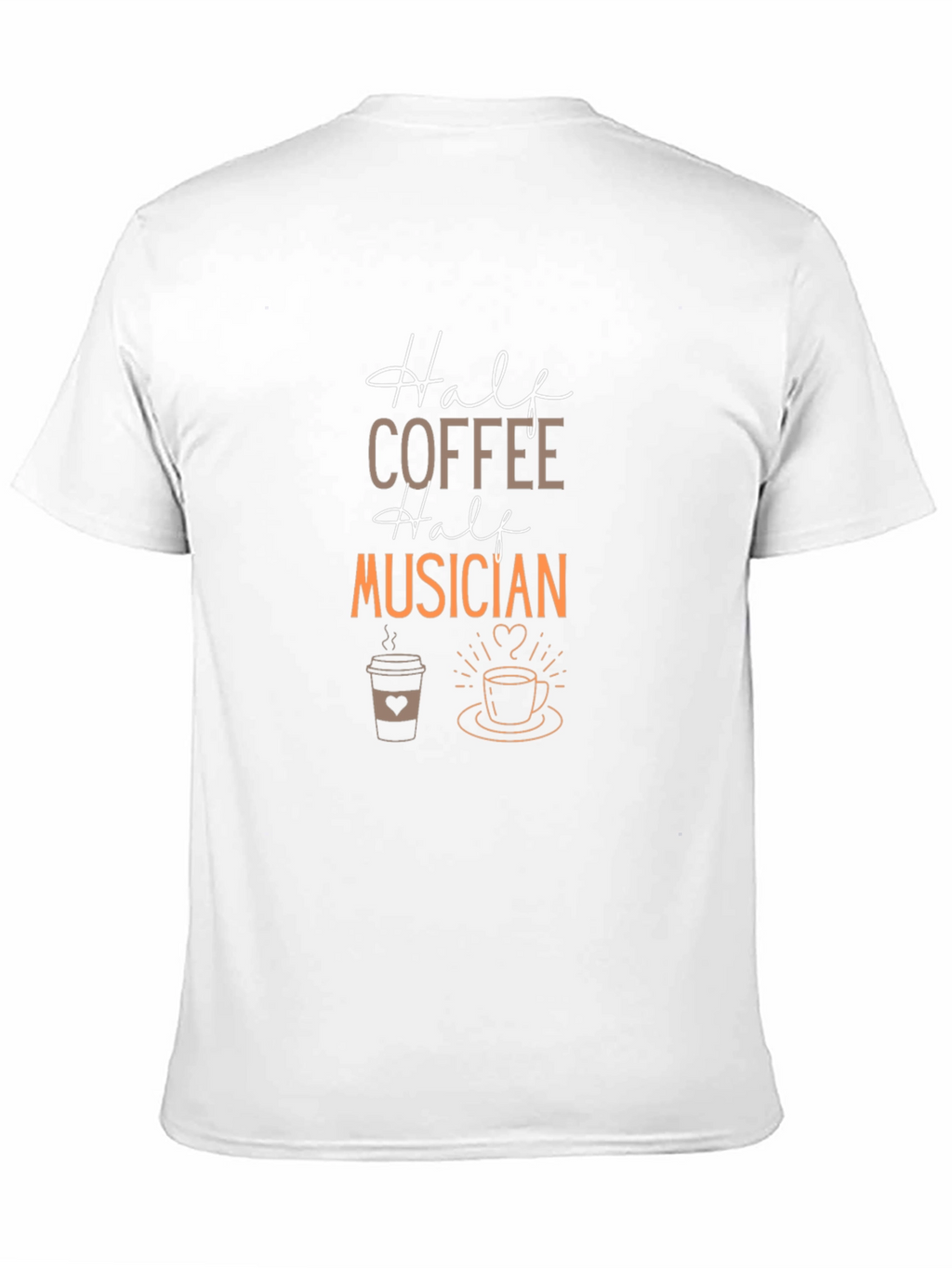 Half Coffee Half Musician Graphic Tee - Black T-Shirt