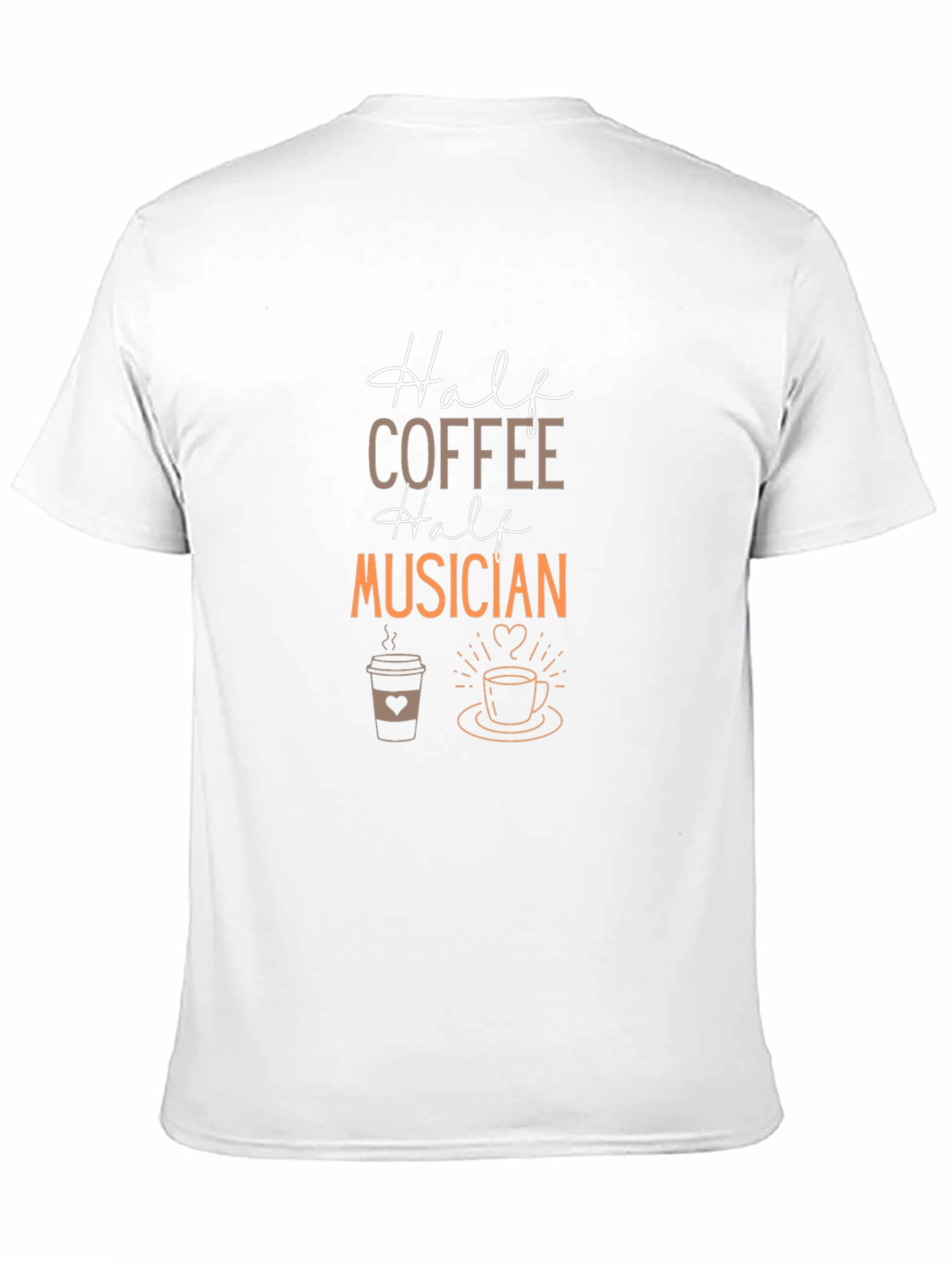 Half Coffee Half Musician Graphic Tee - Black T-Shirt