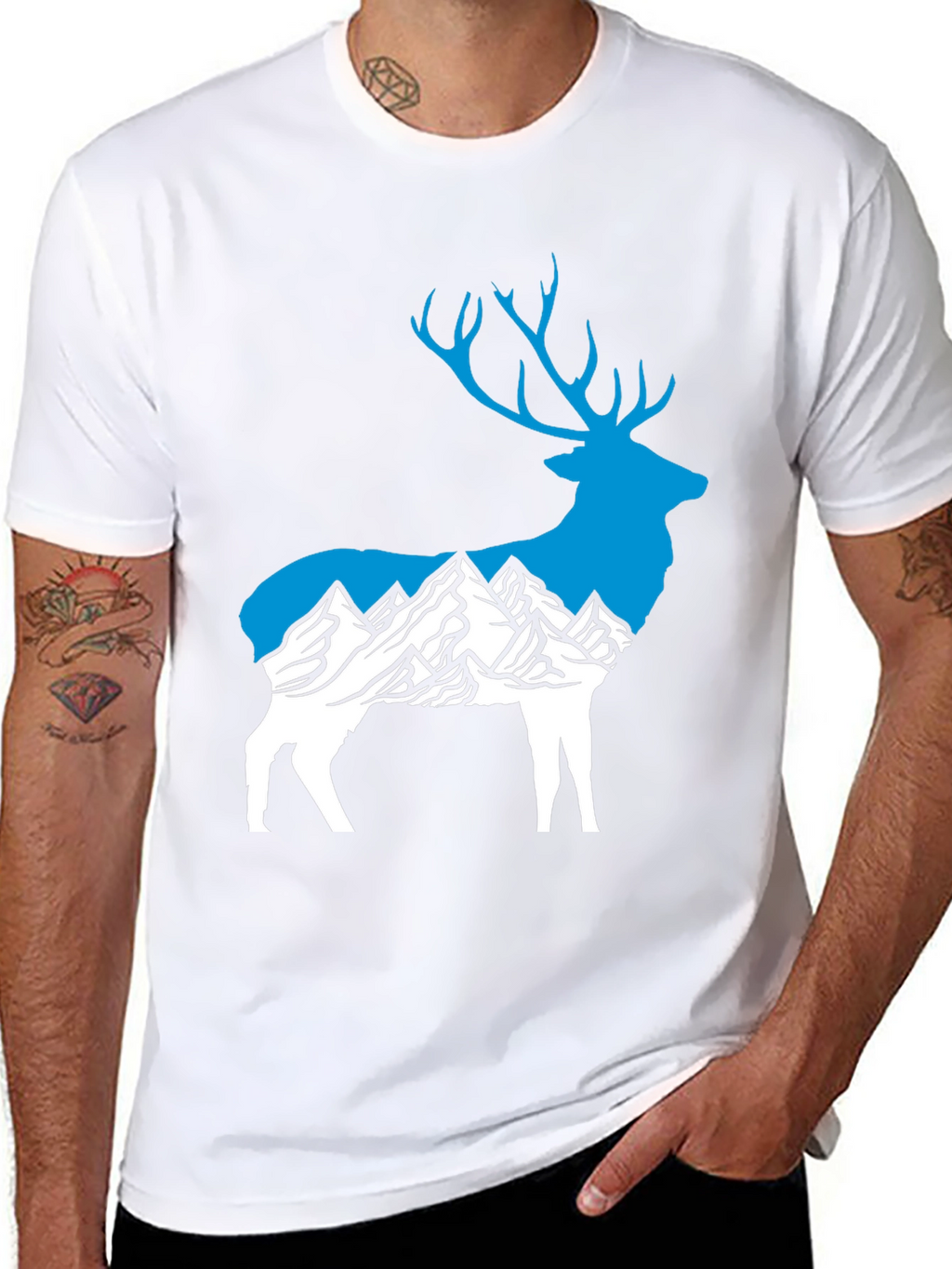 Deer Mountain Graphic T-Shirt - Black