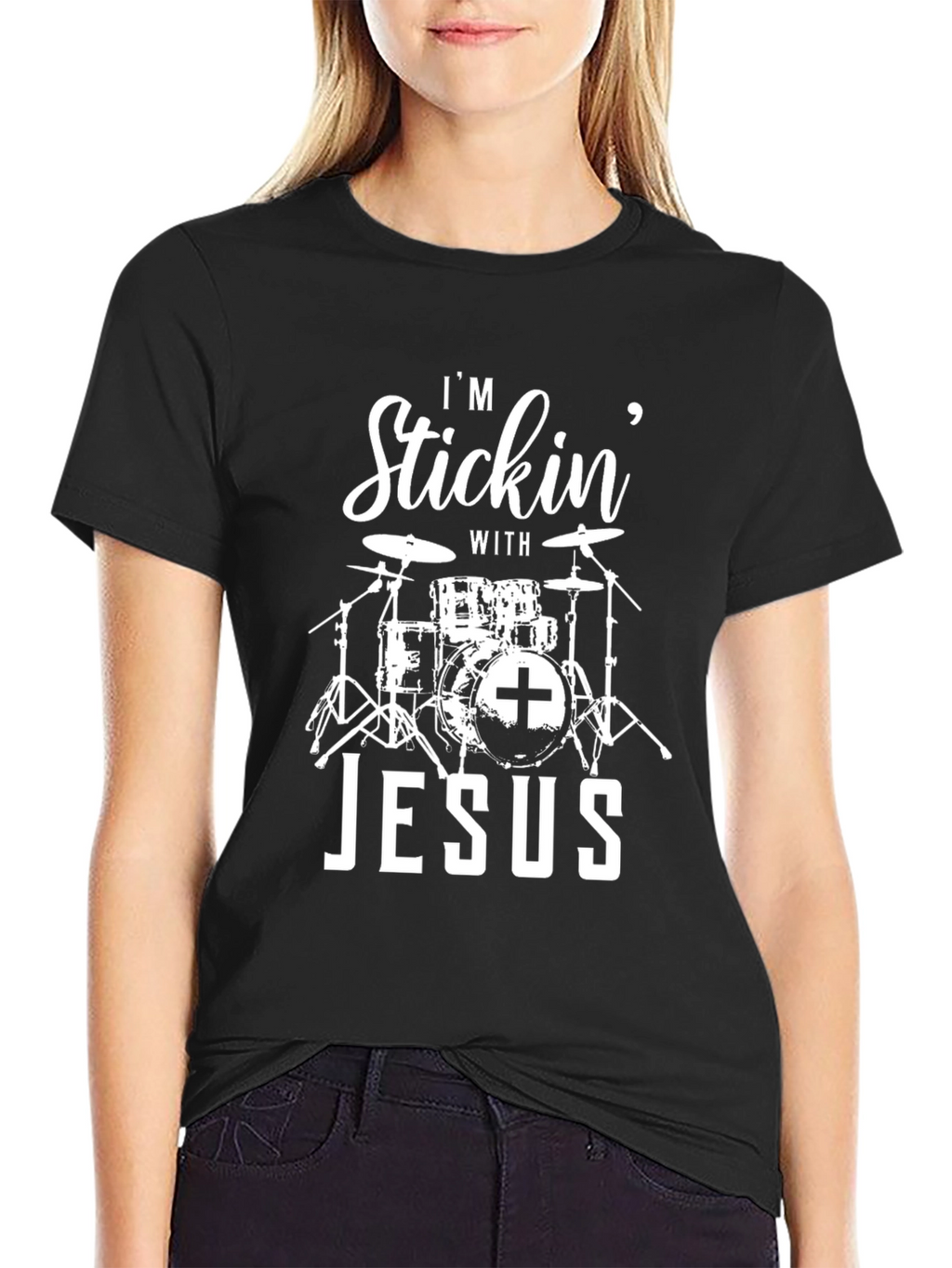 Im Stickin With Jesus Drummer T-Shirt