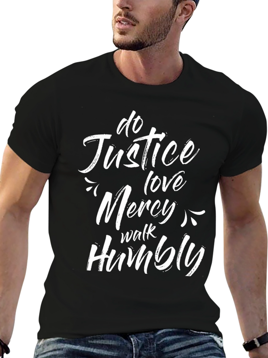 Justice Love Mercy Humility Black T-Shirt