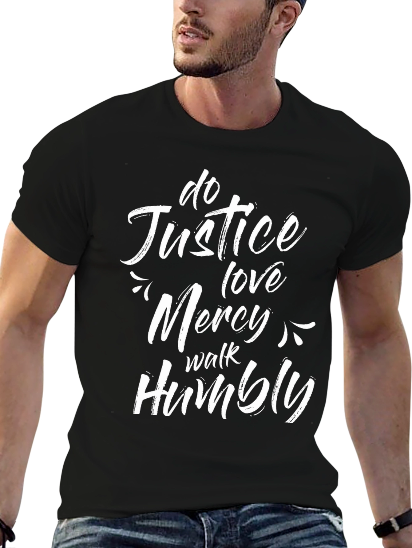 Justice Love Mercy Humility Black T-Shirt