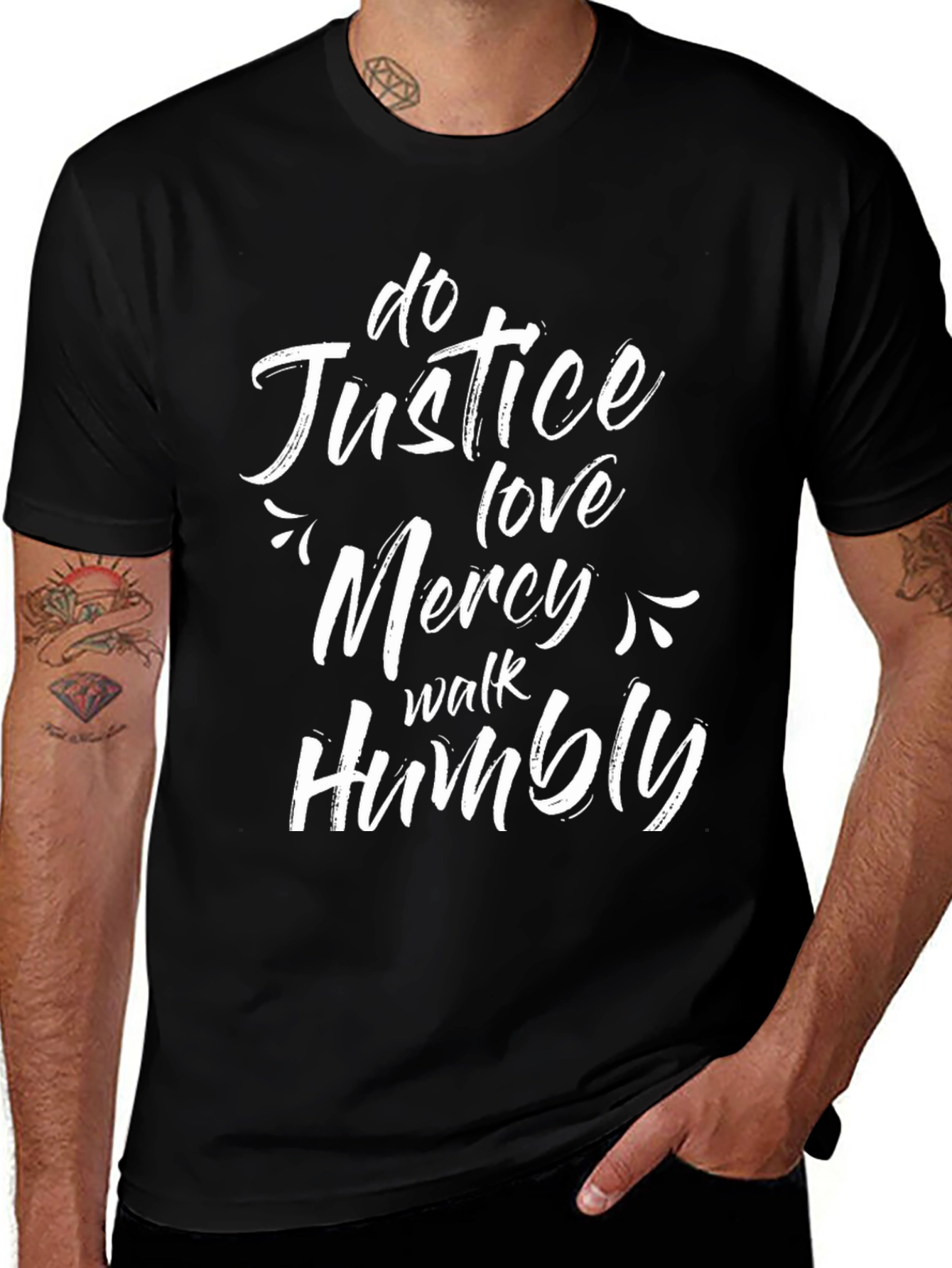Justice Love Mercy Humility Black T-Shirt