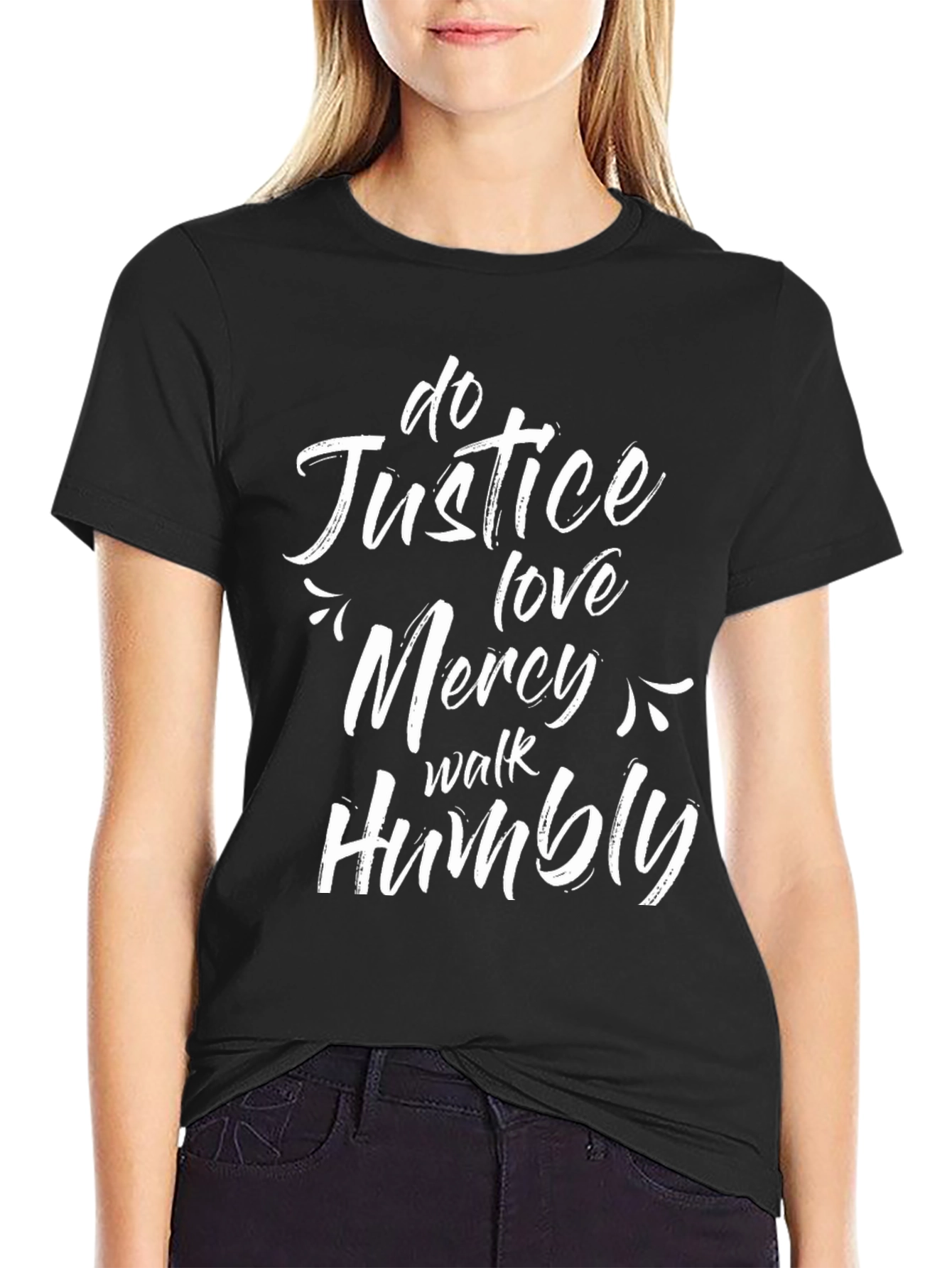 Justice Love Mercy Humility Black T-Shirt