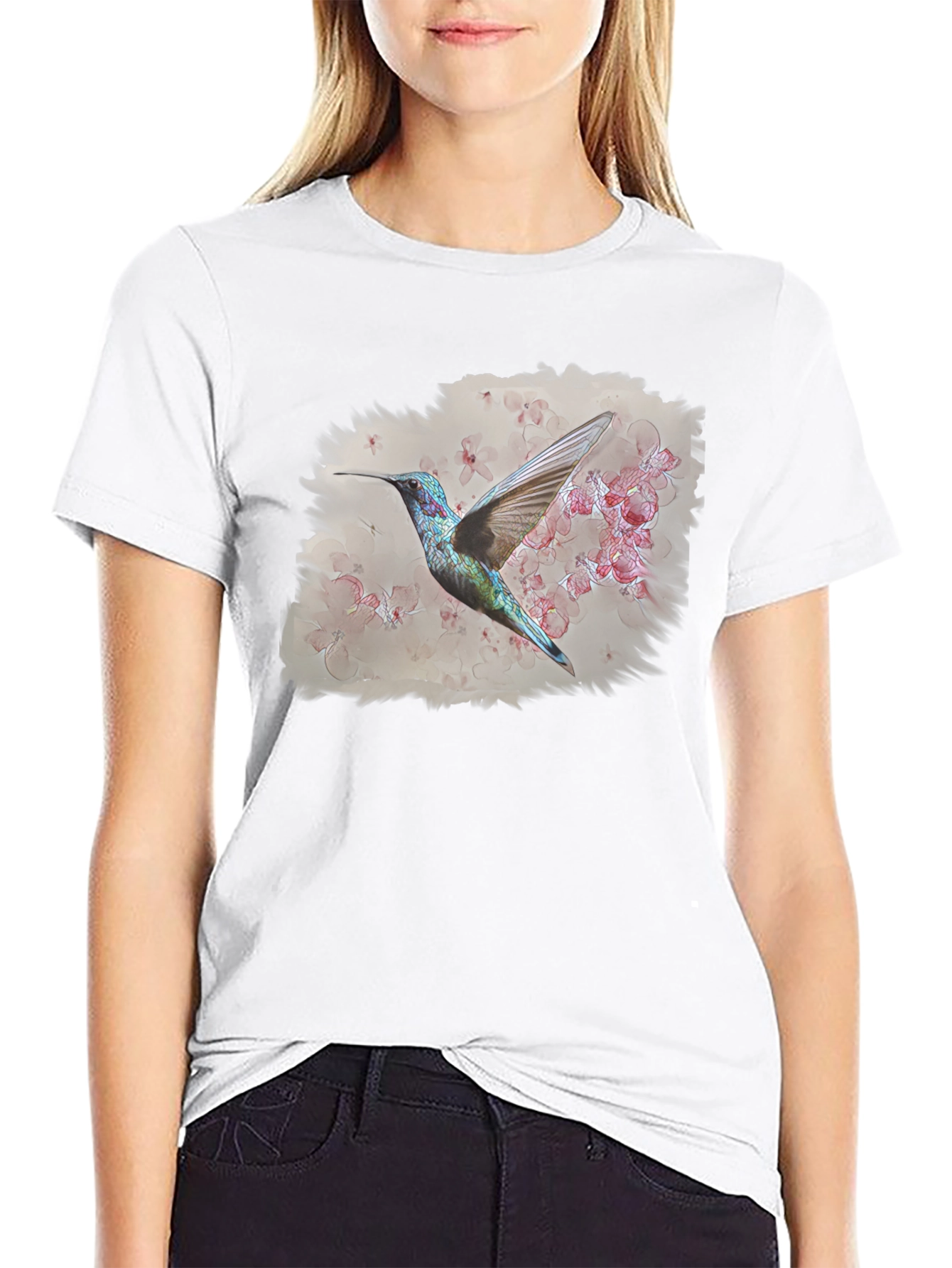 Hummingbird Floral Graphic T-Shirt