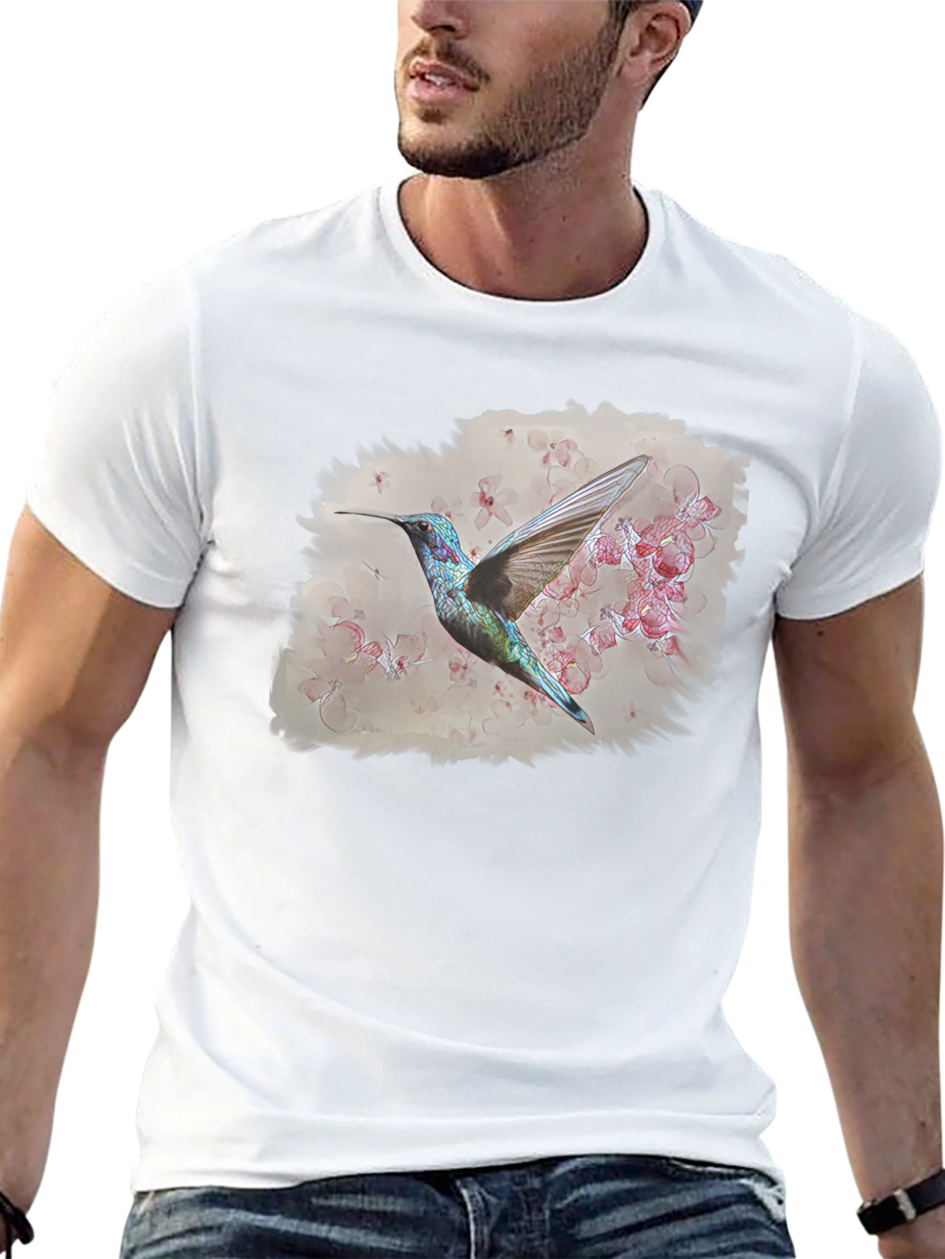 Hummingbird Floral Graphic T-Shirt