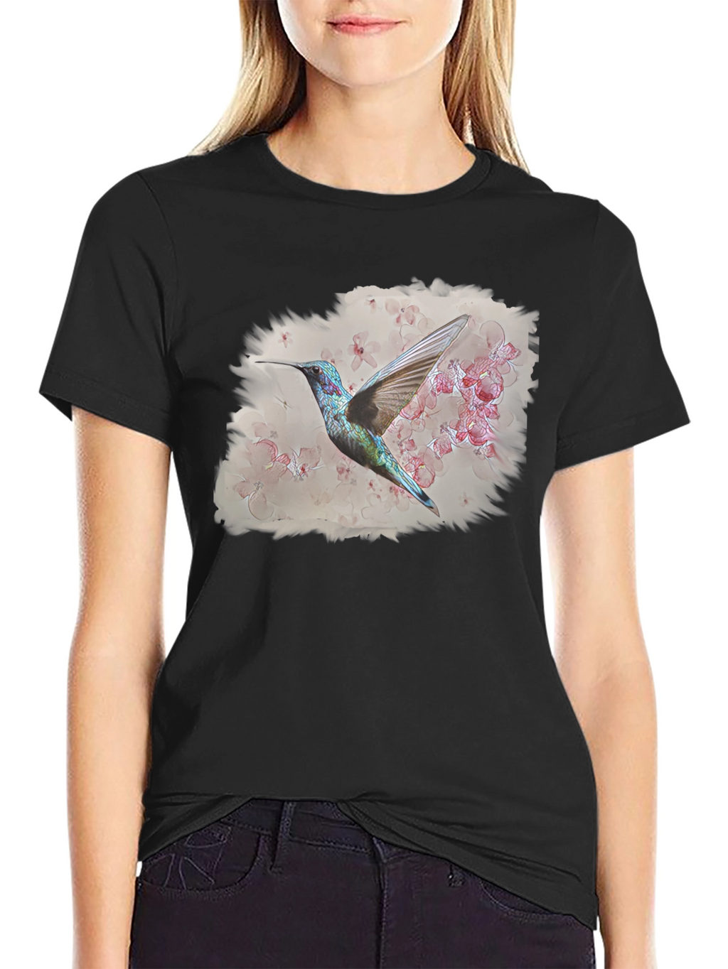 Hummingbird Floral Graphic T-Shirt