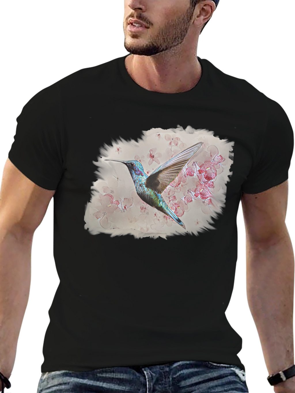 Hummingbird Floral Graphic T-Shirt