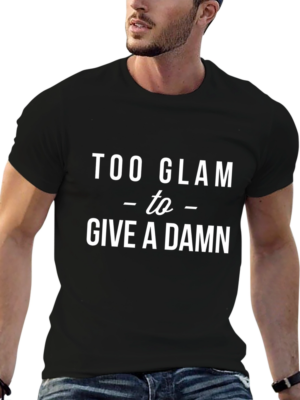 Too Glam to Give a Damn Black Graphic Tee