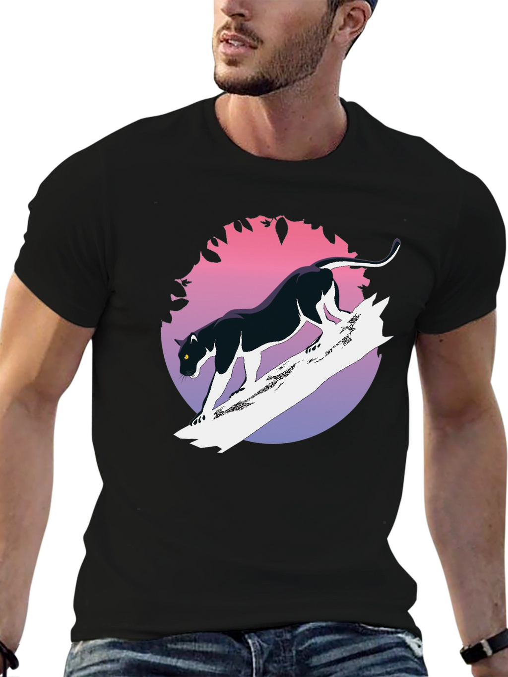 Black Panther Graphic Tee - Retro Style