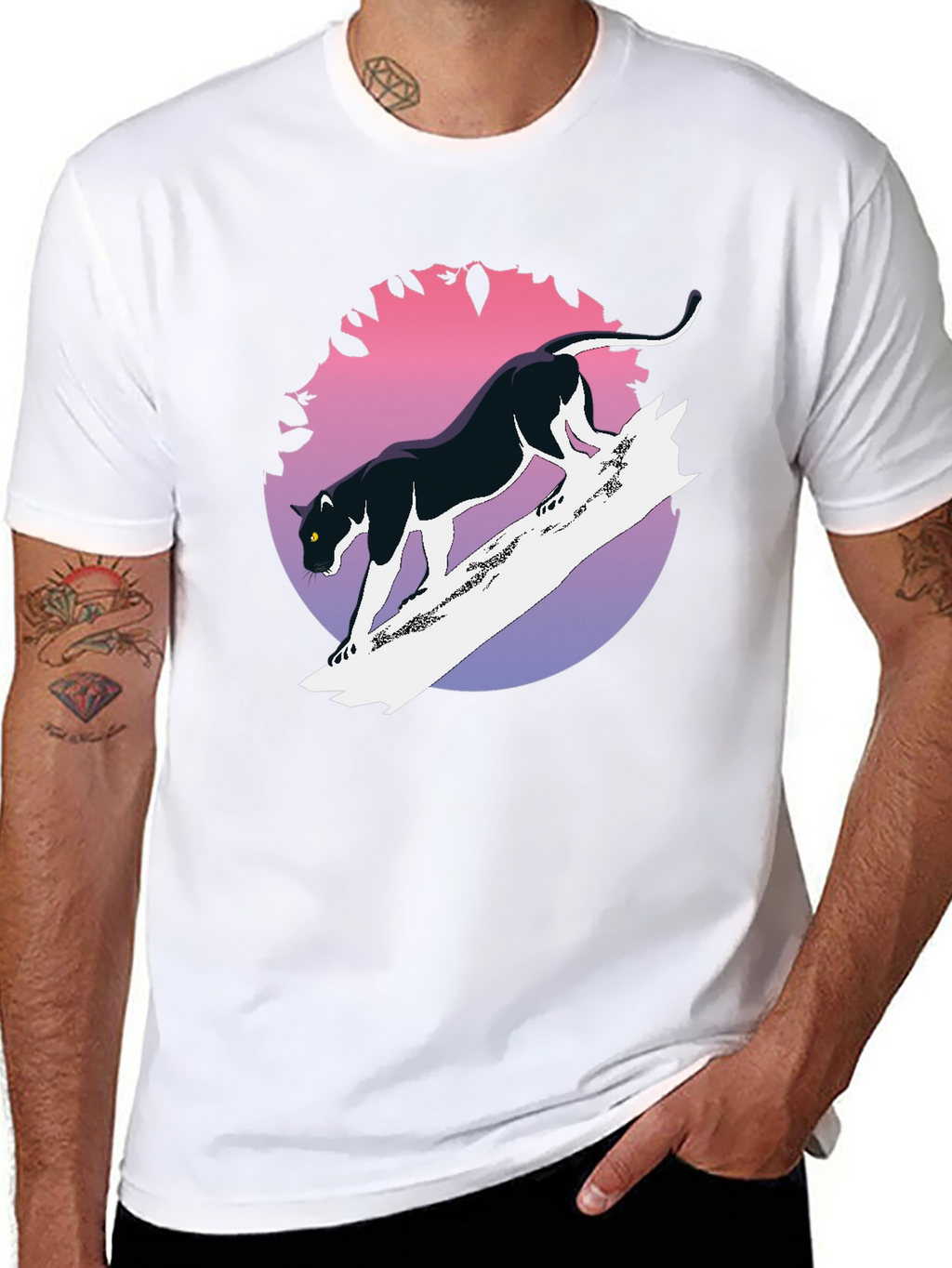 Black Panther Graphic Tee - Retro Style