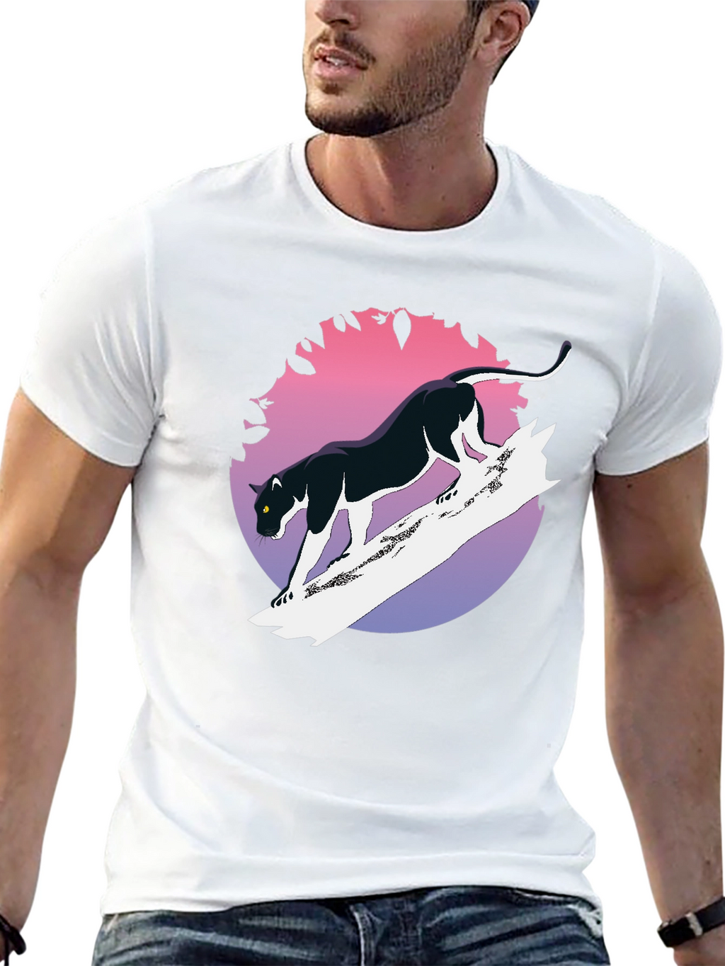 Black Panther Graphic Tee - Retro Style