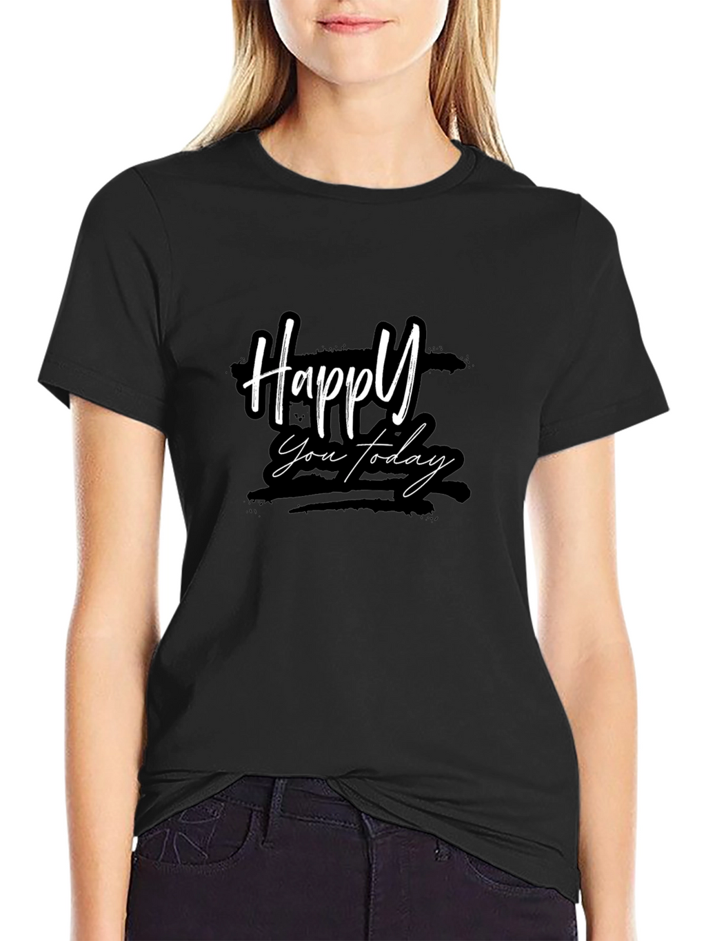 Happy You Today Black Graphic Tee
