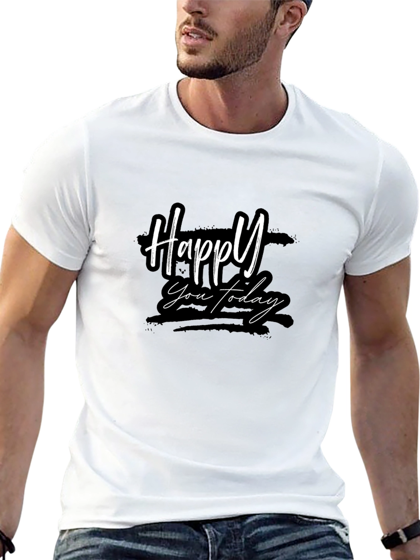 Happy You Today Black Graphic Tee