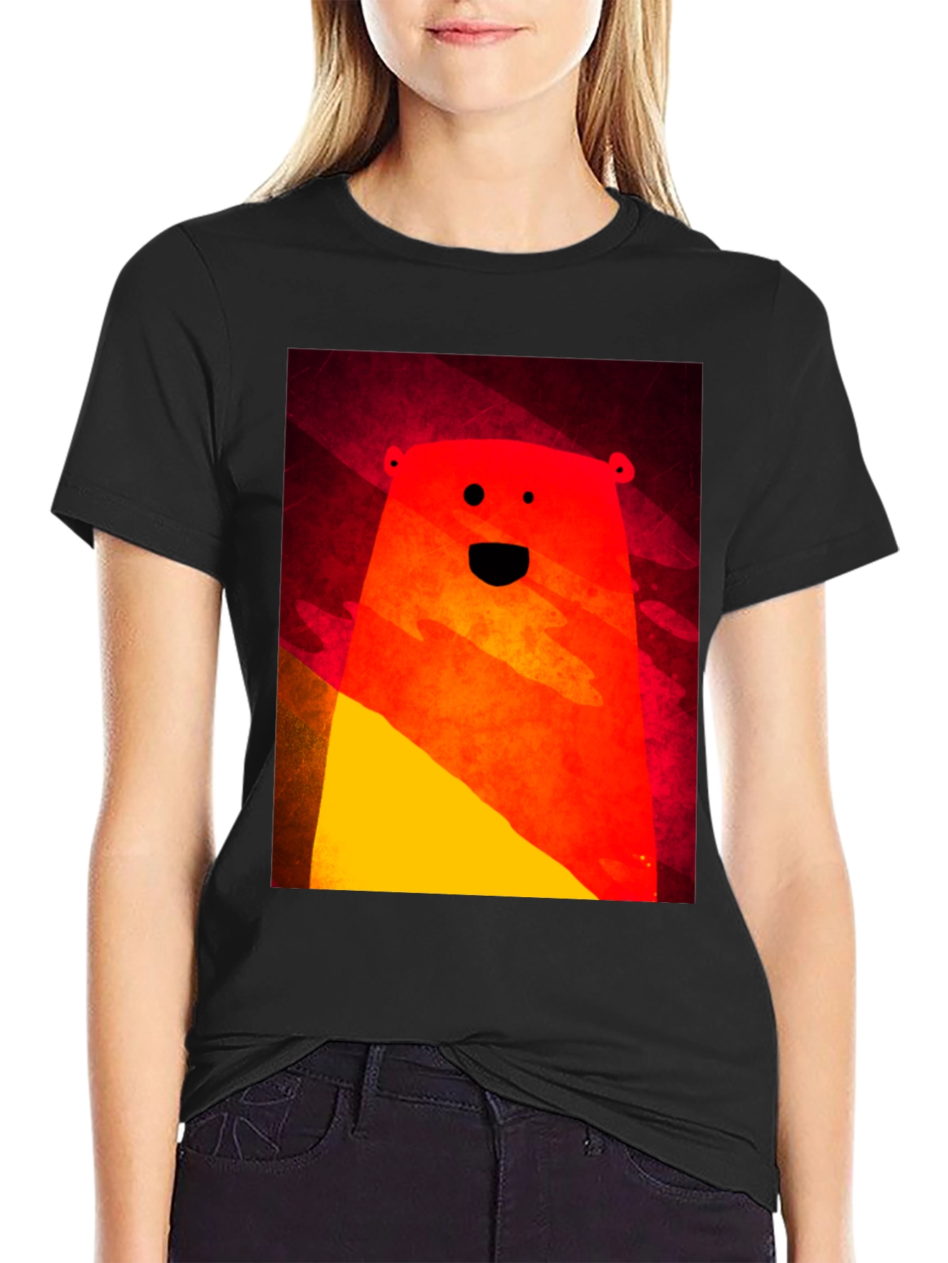 Funky Bear Graphic Tee - Modern Abstract Style