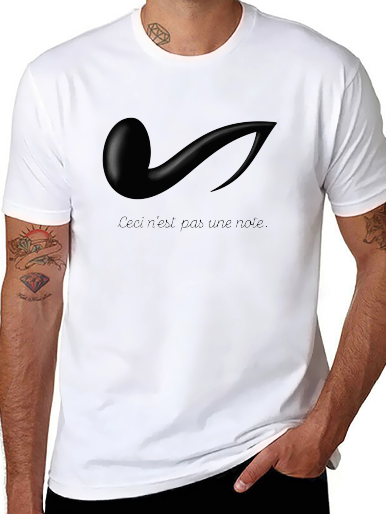 Ceci nest pas une note Black Graphic Tee