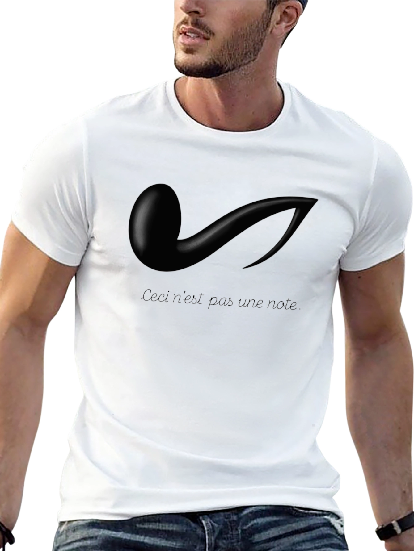 Ceci nest pas une note Black Graphic Tee