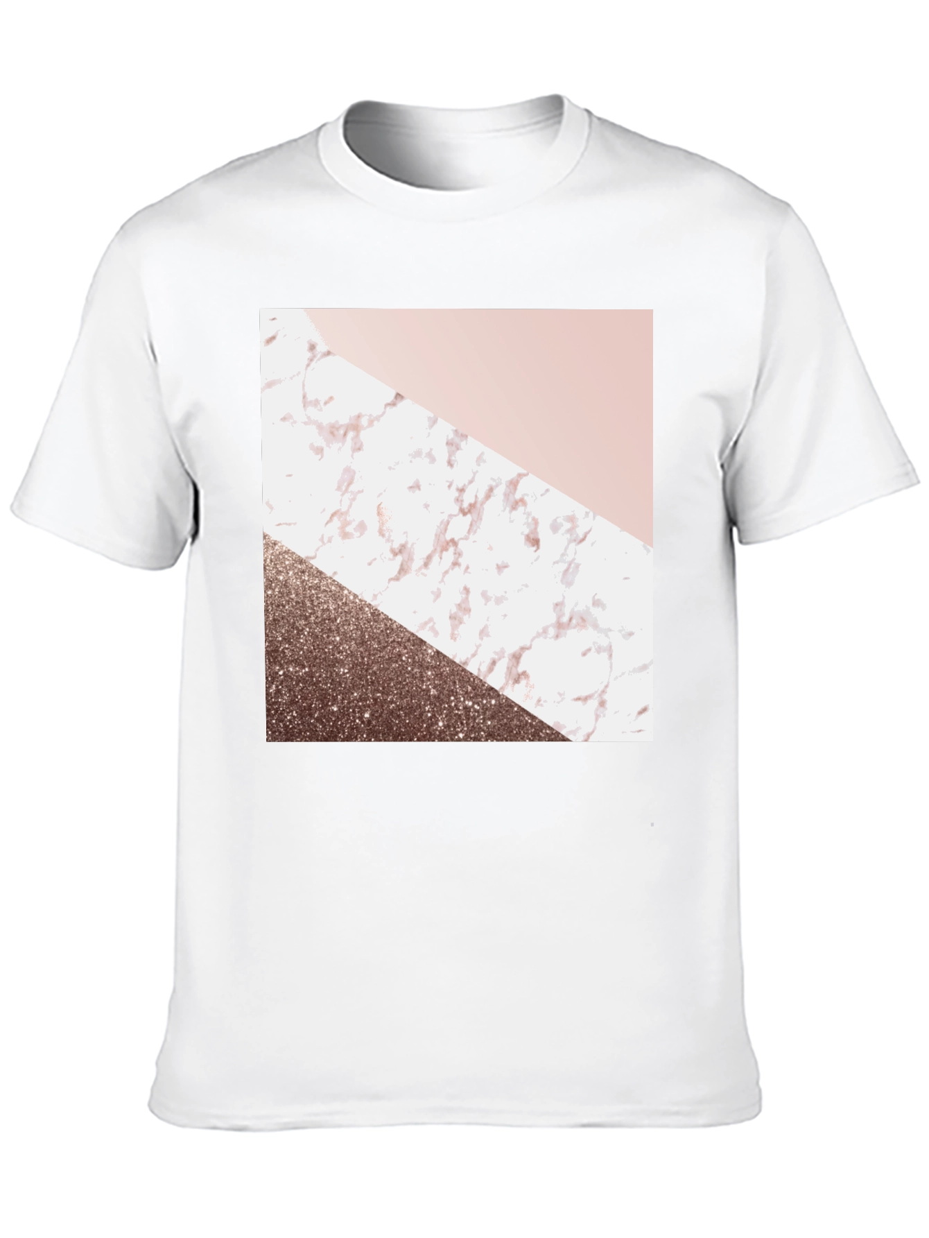 Geometric Marble Design Black T-Shirt