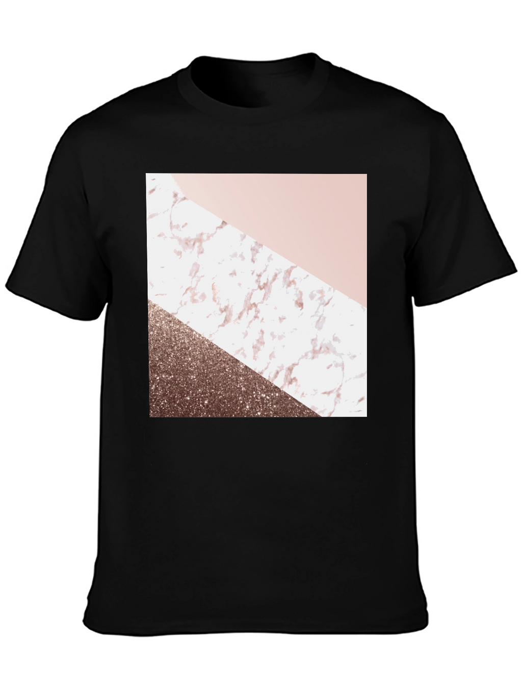 Geometric Marble Design Black T-Shirt
