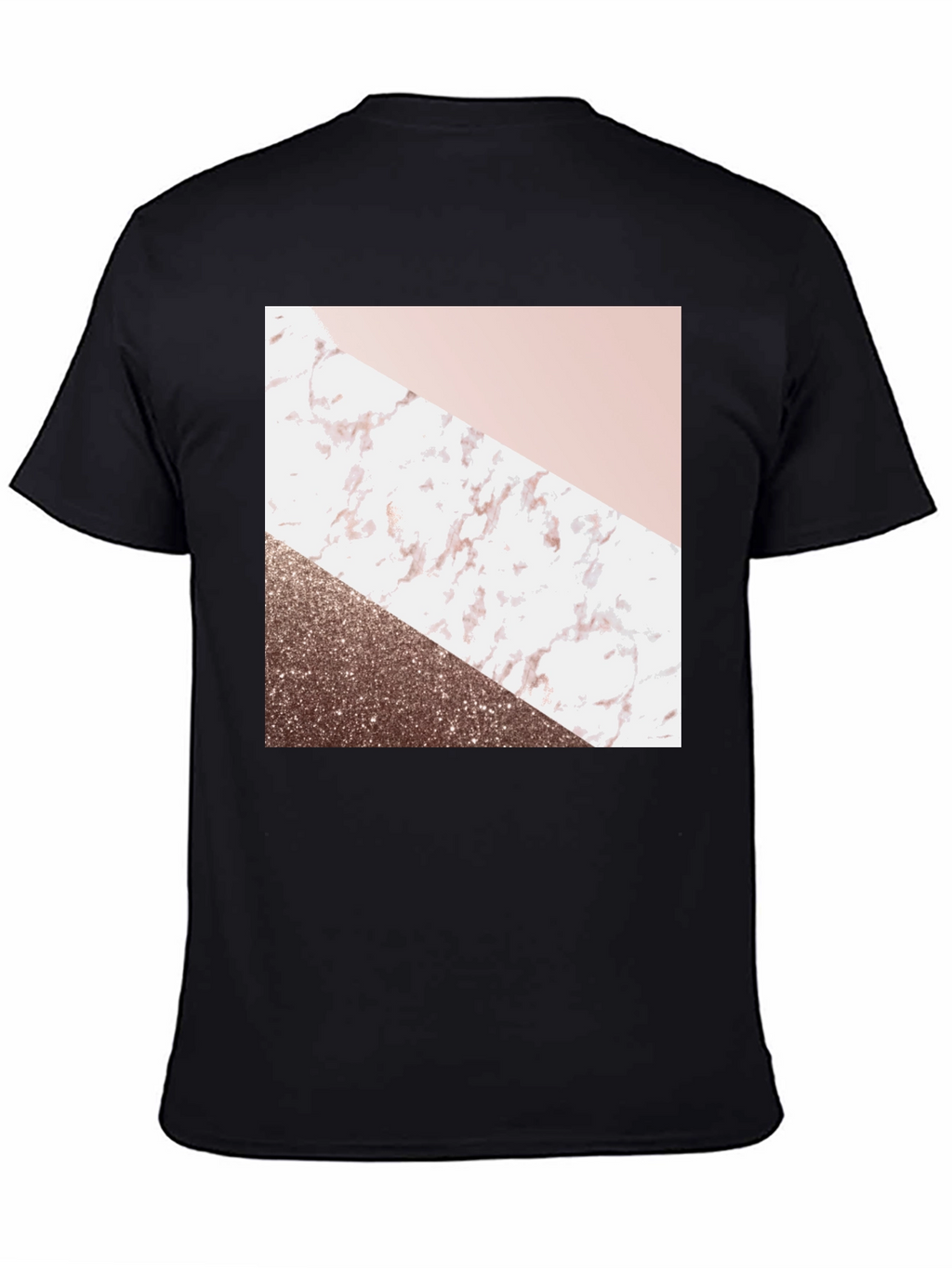 Geometric Marble Design Black T-Shirt
