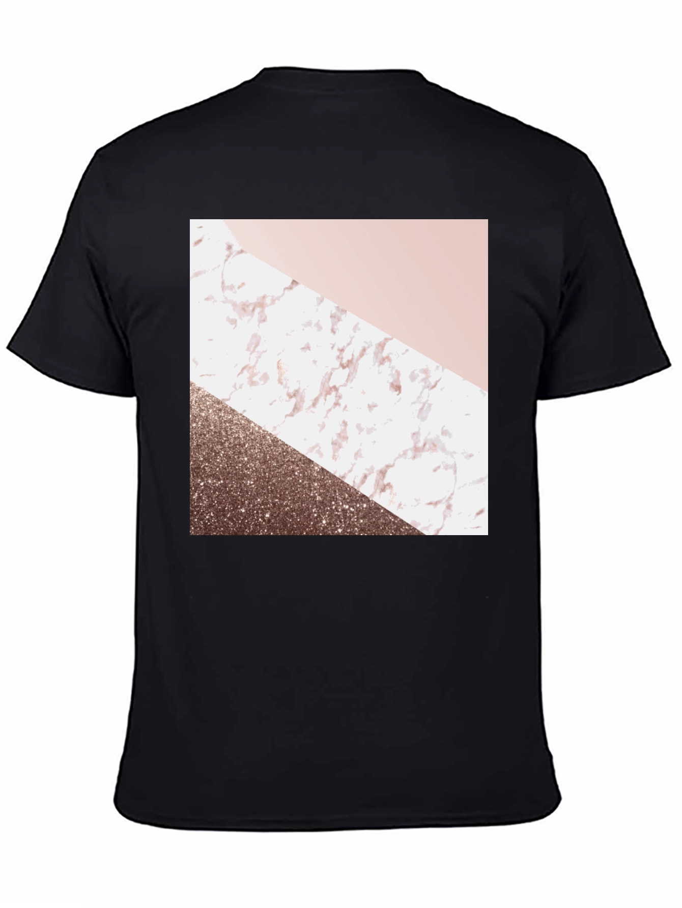 Geometric Marble Design Black T-Shirt