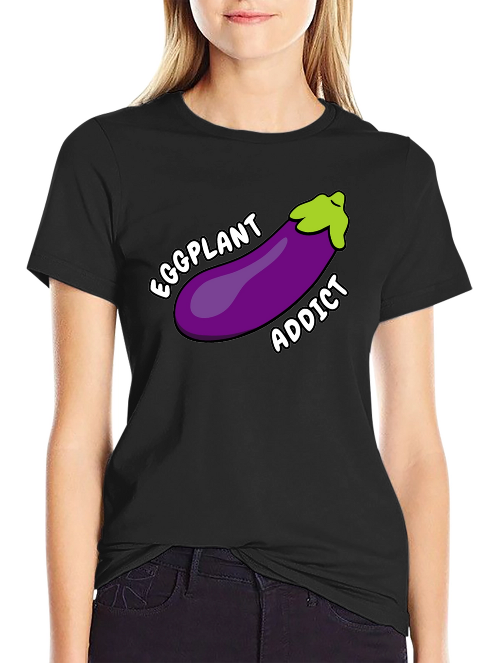 Eggplant Addict T-Shirt Funny Humor Graphic Tee