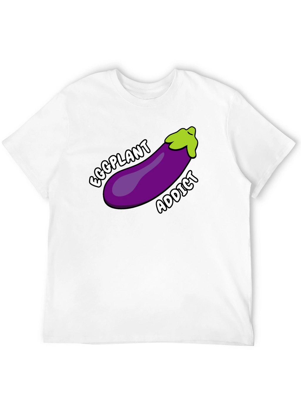 Eggplant Addict T-Shirt Funny Humor Graphic Tee