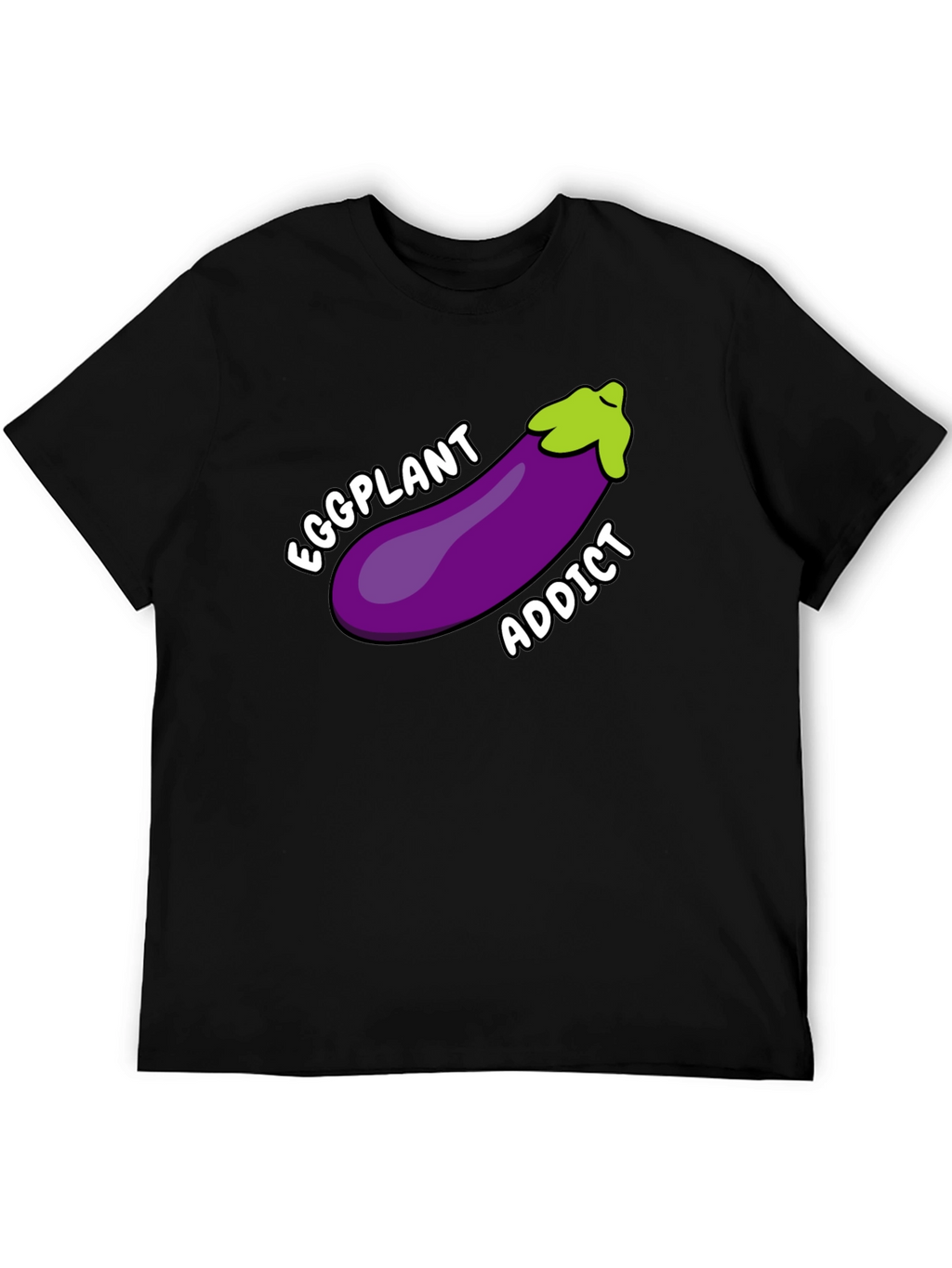 Eggplant Addict T-Shirt Funny Humor Graphic Tee