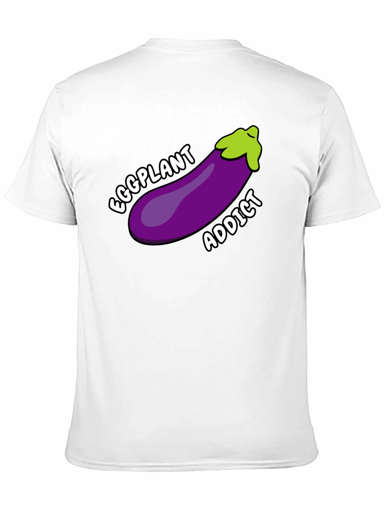 Eggplant Addict T-Shirt Funny Humor Graphic Tee