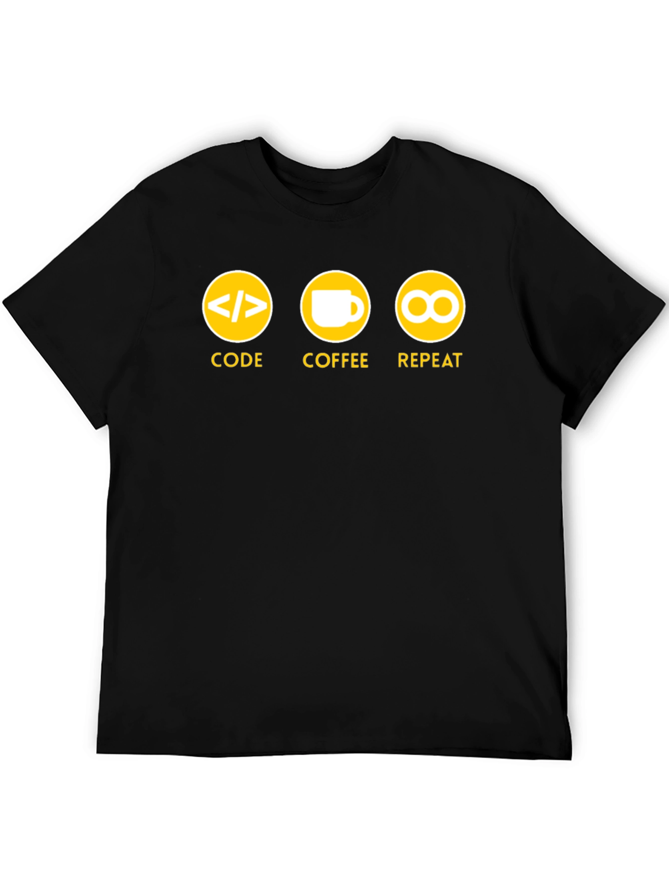 Code Coffee Repeat Graphic T-Shirt - Black