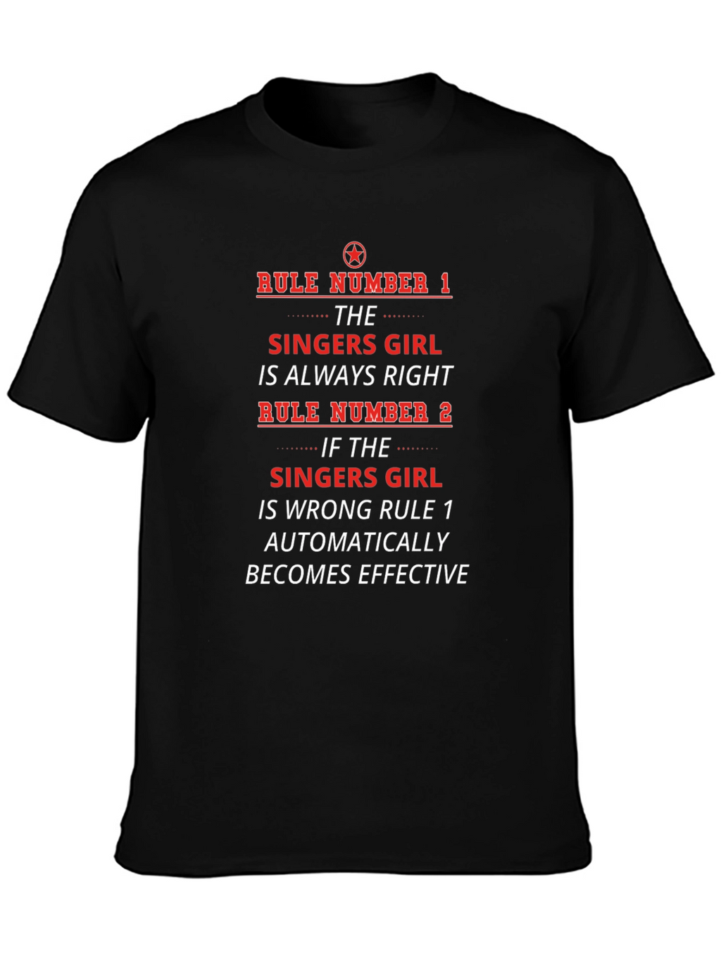 Singers Girl Rules Funny Graphic Tee