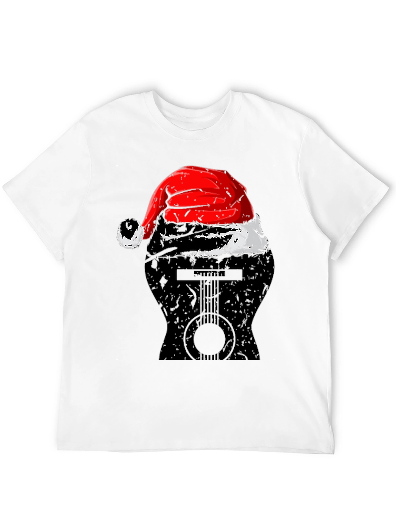 Guitar Santa Hat Graphic Tee
