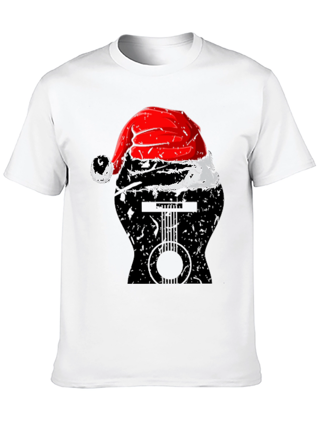 Guitar Santa Hat Graphic Tee