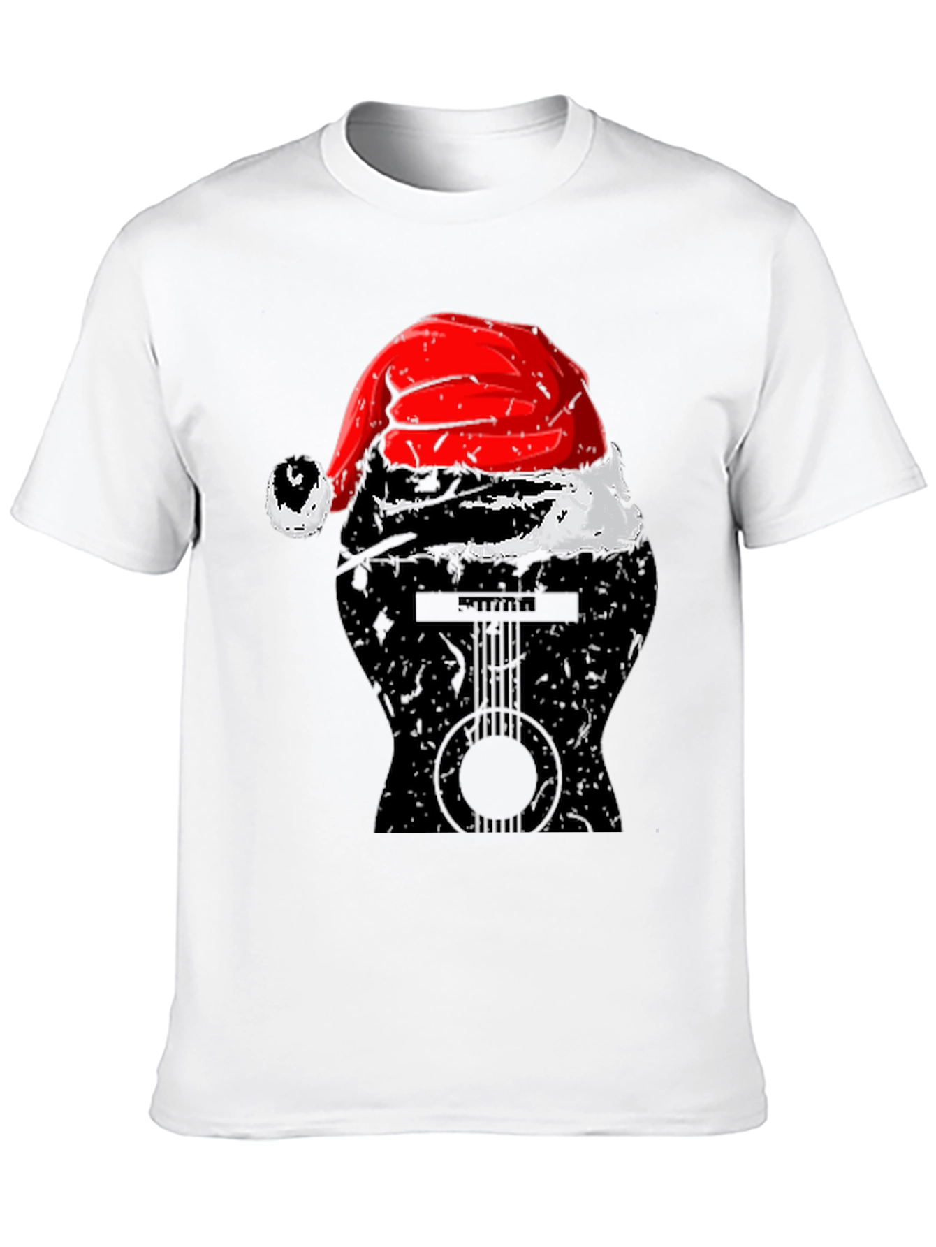 Guitar Santa Hat Graphic Tee