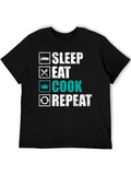 Sleep Eat Cook Repeat T-Shirt - Chef Life
