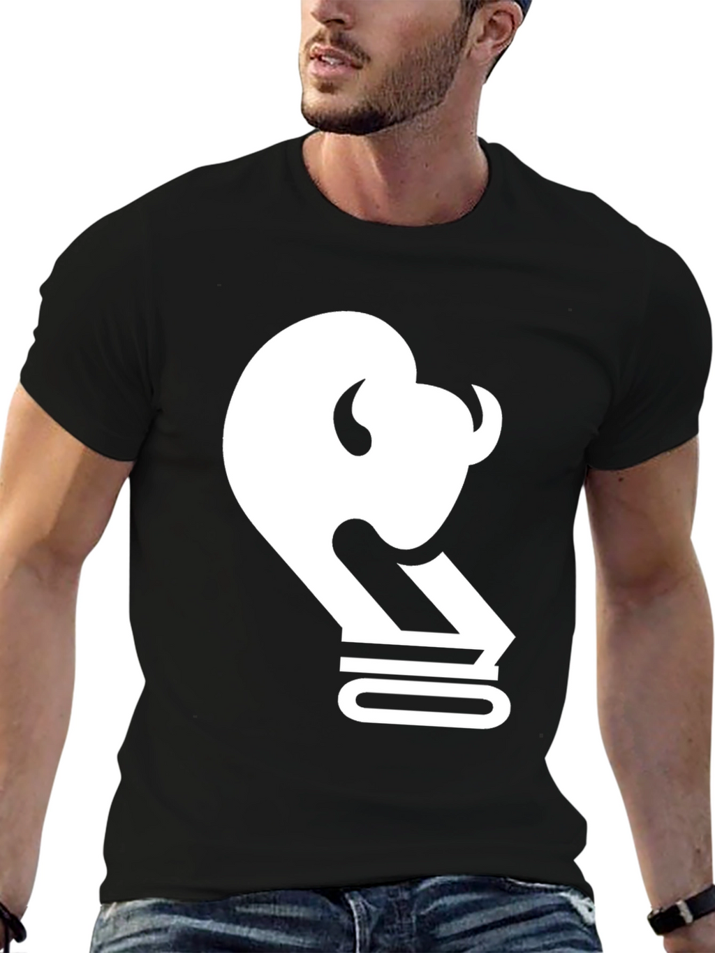 Buffalo Outline Graphic Tee - Black