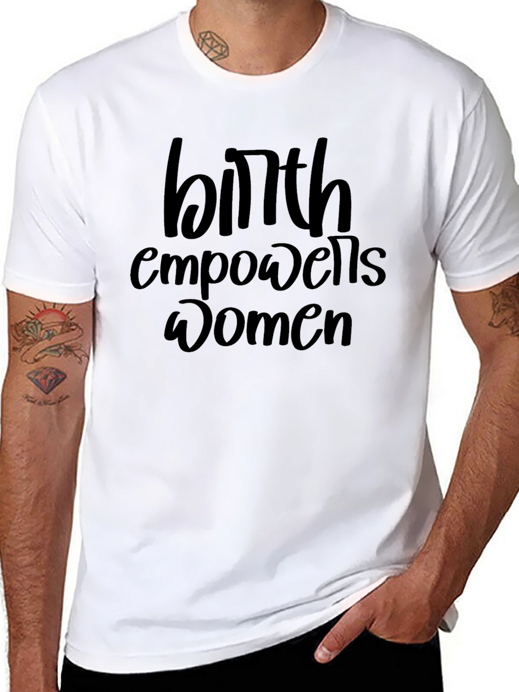 Birth Empowers Women Black Graphic T-Shirt