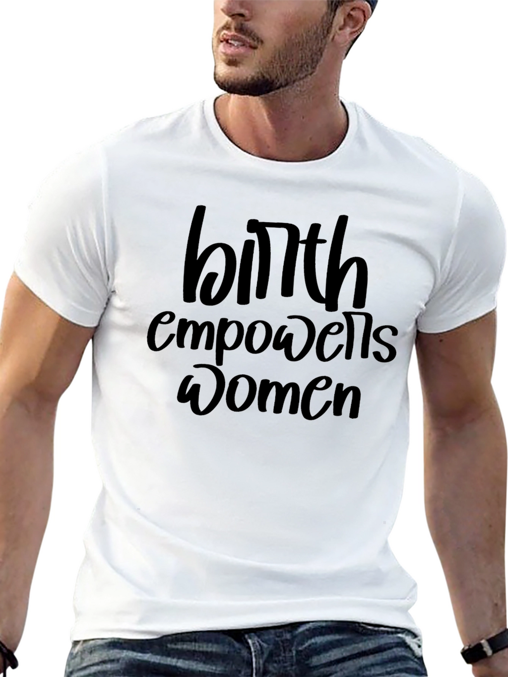 Birth Empowers Women Black Graphic T-Shirt
