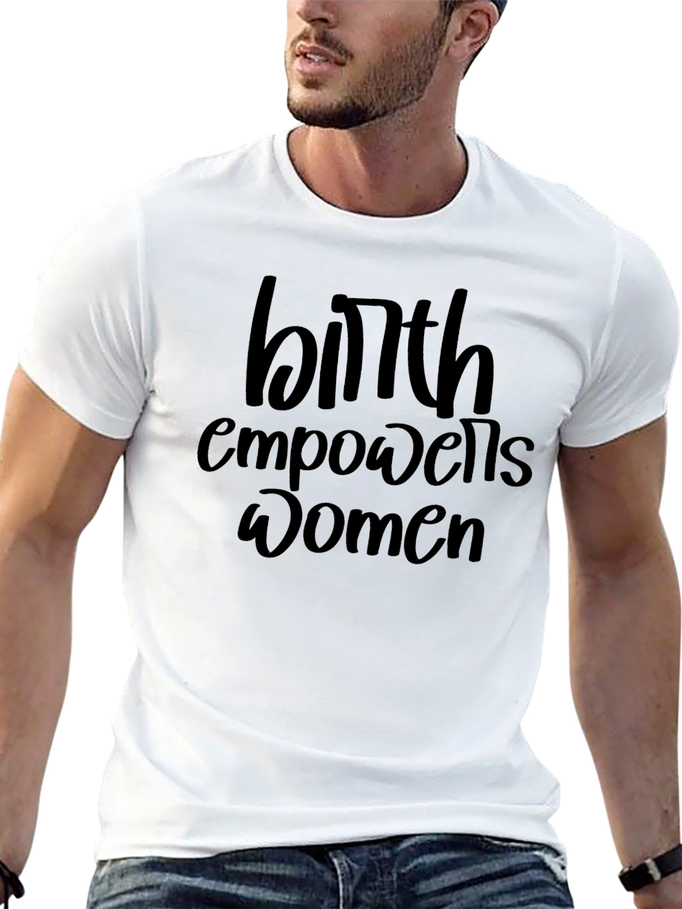 Birth Empowers Women Black Graphic T-Shirt