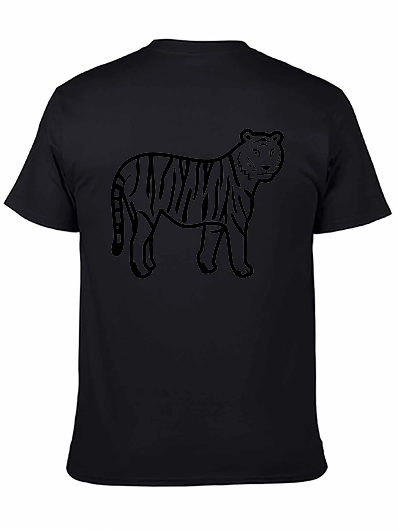 Black Tiger Graphic Tee - Mens Casual T-Shirt