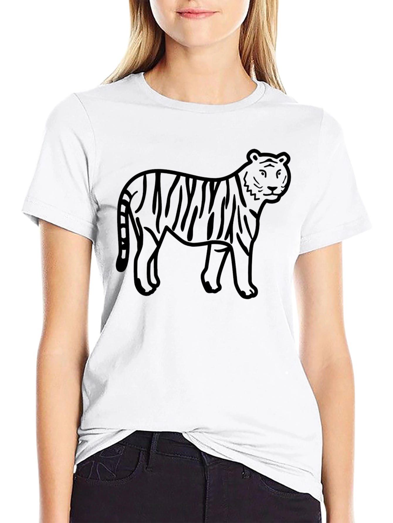 Black Tiger Graphic Tee - Mens Casual T-Shirt