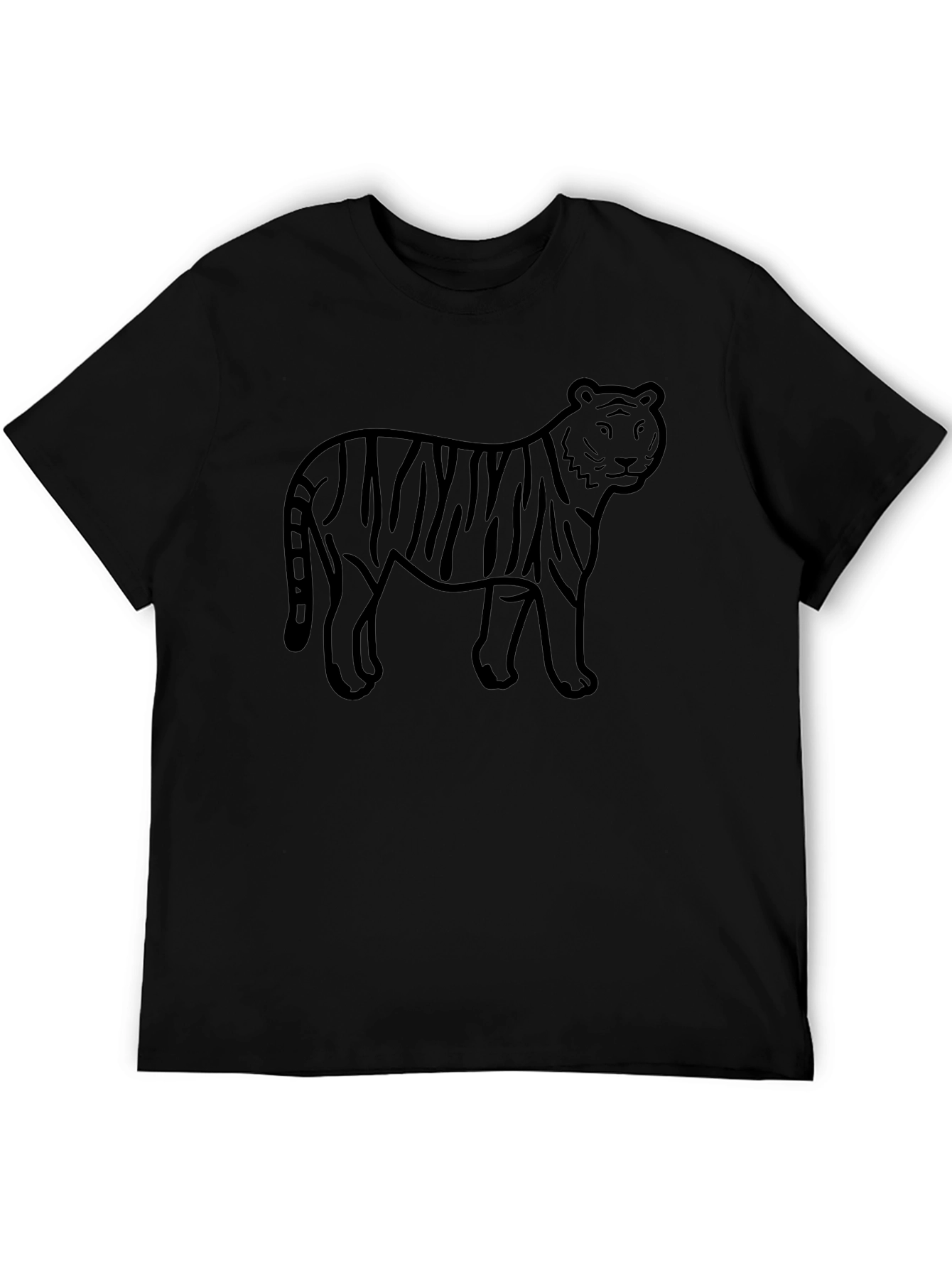 Black Tiger Graphic Tee - Mens Casual T-Shirt